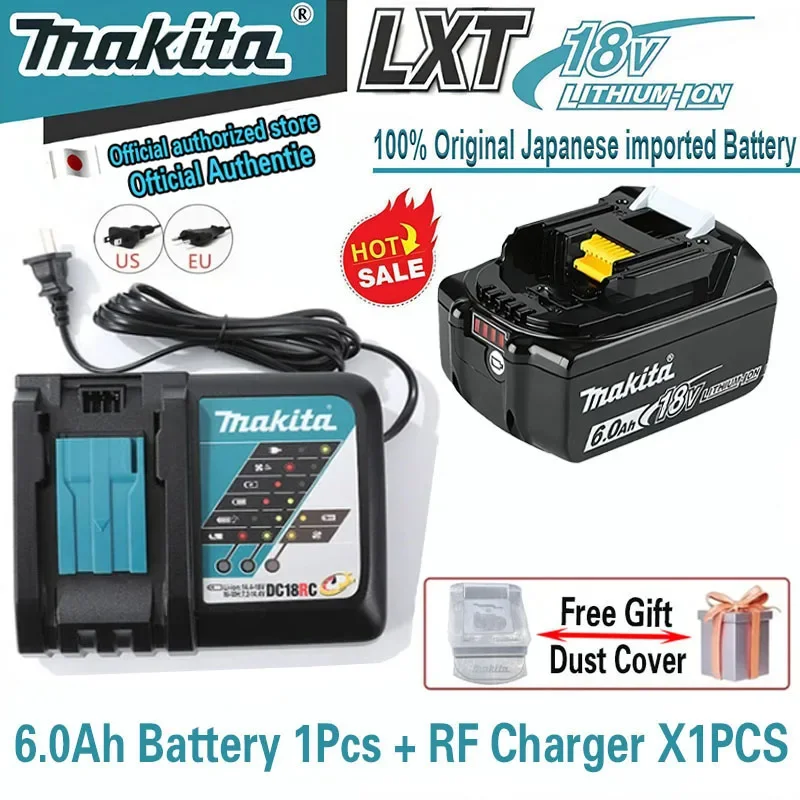 

NEW Makita 18V 5Ah Battery 6Ah Li-ion Replacement LXT BL1860B BL1860 BL1850 BL1830 DHP482RFX9 BL1815 LXT400 for Cordless Drills