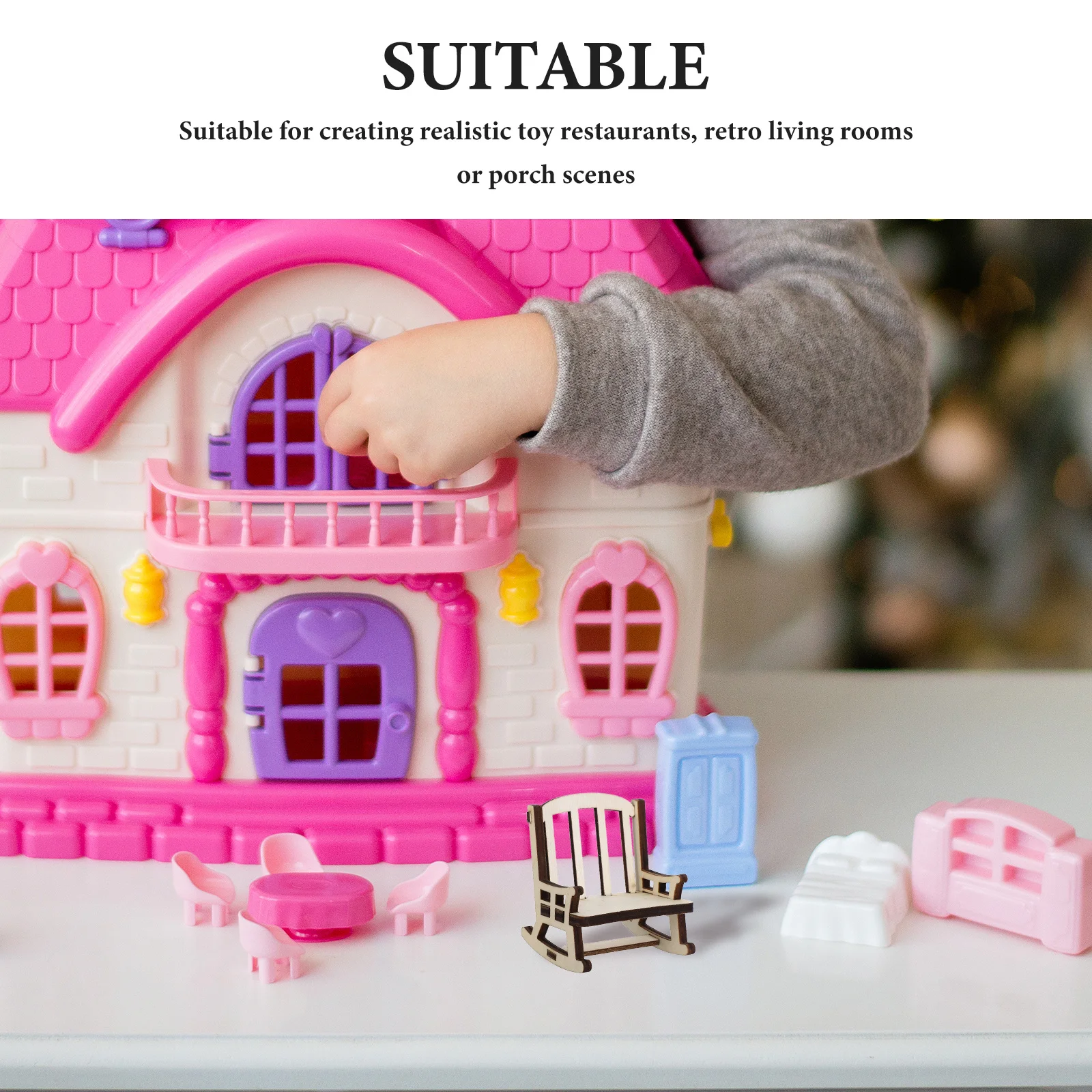 Sedia a Dondolo in Legno Artigianale, Finitura Rustica, Compatta per Arredo Casa e Ufficio, Idea Regalo Creativa