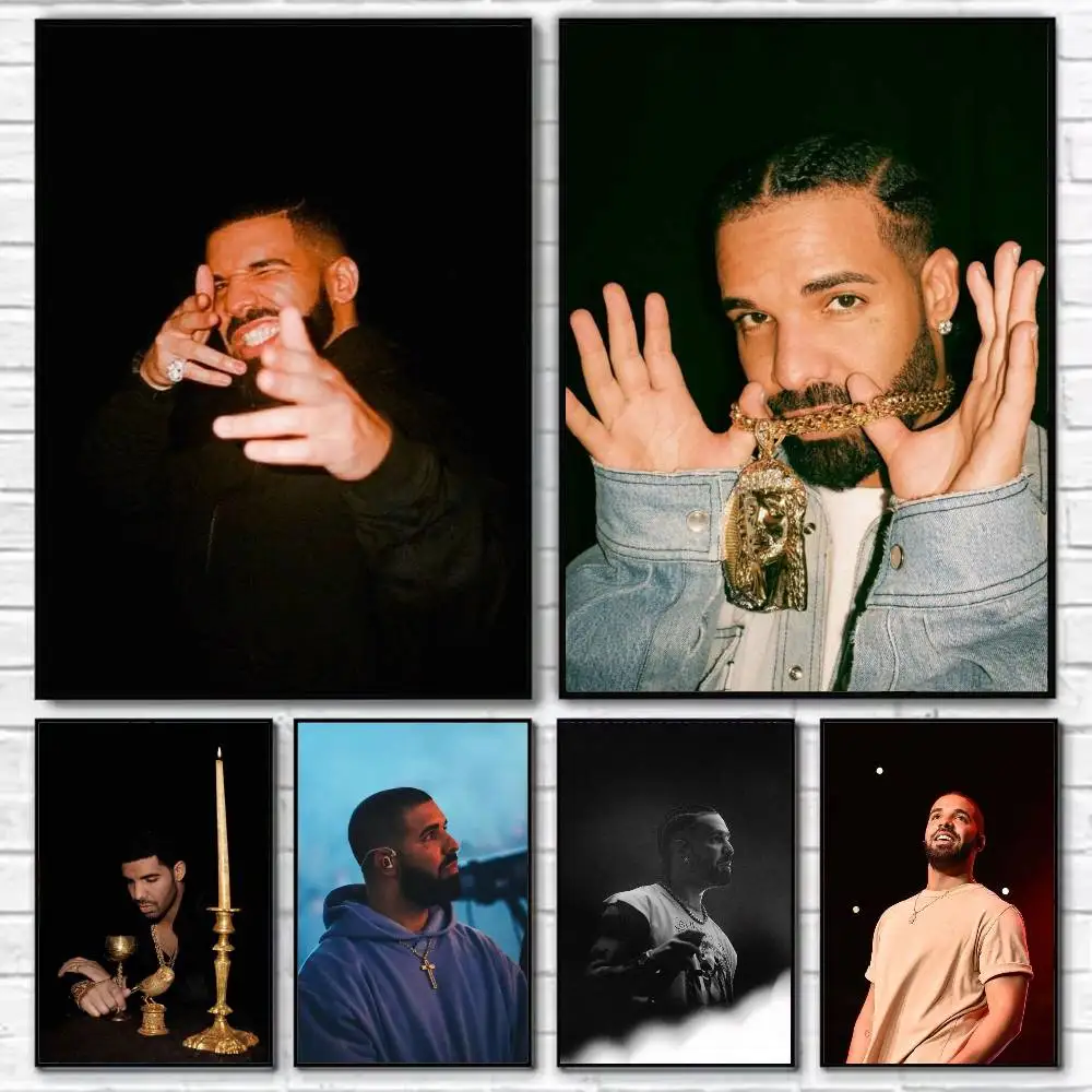 

D-Drake G-God's Plan Hip-Hop Poster Self-adhesive Art Waterproof Paper Sticker Coffee House Bar Room Wall Decor