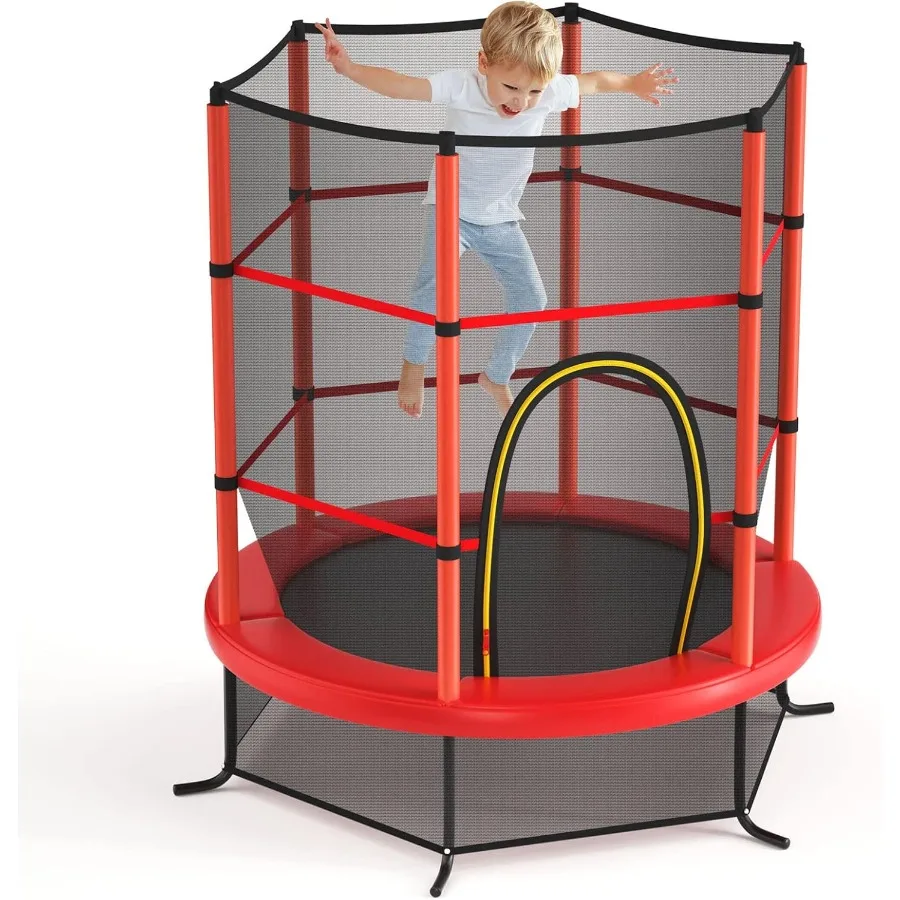 

55 Toddler Trampoline for with All-Round Enclosure Net and Seamless Jumping Mat Indoor/Outdoor Use ASTM Approved Easy Assembly