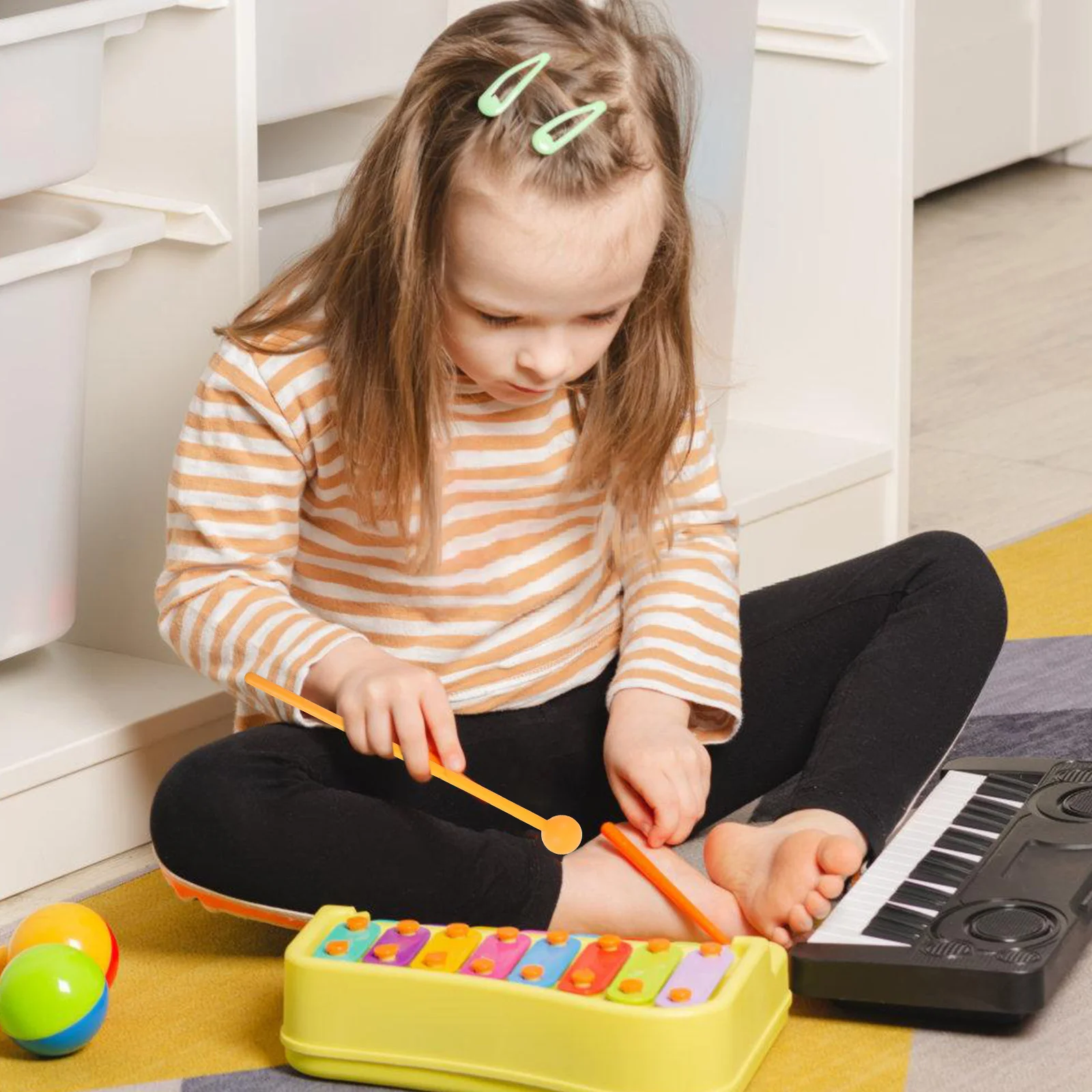 

2Pcs Tongue Drum Mallets ABS Percussion Sticks Polished Grip Carillon Xylophone Glockenspiel for Music Performance