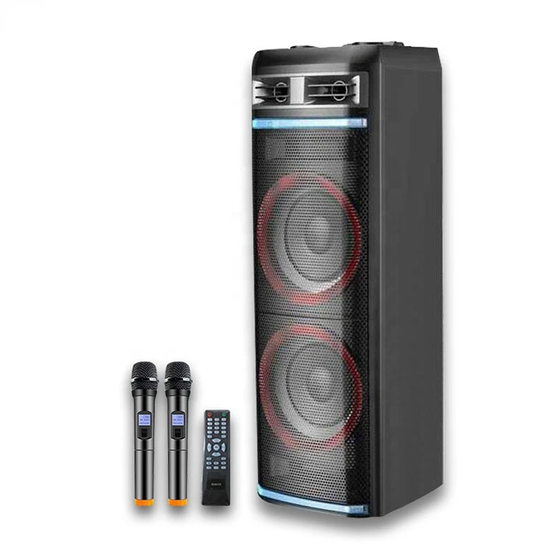 

LEISOUND Double 12inch Pull Rod Portable Wireless Rechargeable Battery Trolley Party Dj Speaker