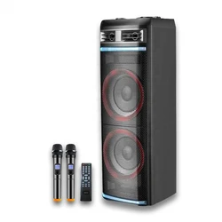 LEISOUND Double 12inch Pull Rod Portable Wireless Rechargeable Battery Trolley Party Dj Speaker