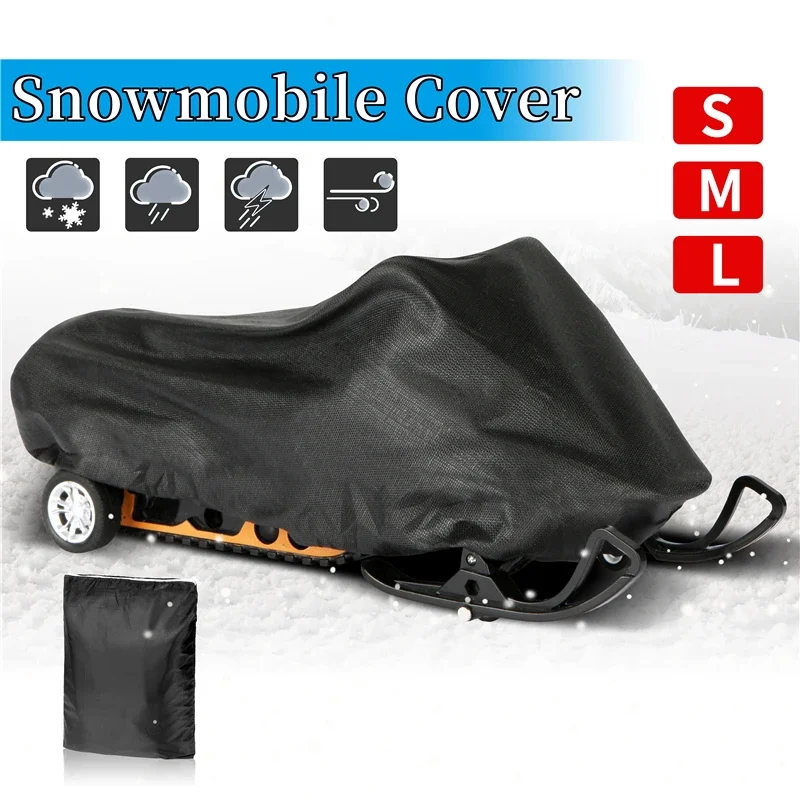 Outdoor Snowmobile Motorcyle Cover Waterproof Dust Trailerable Sled Cover Storage Anti-UV All-Purpose Winter Ski Car Cover