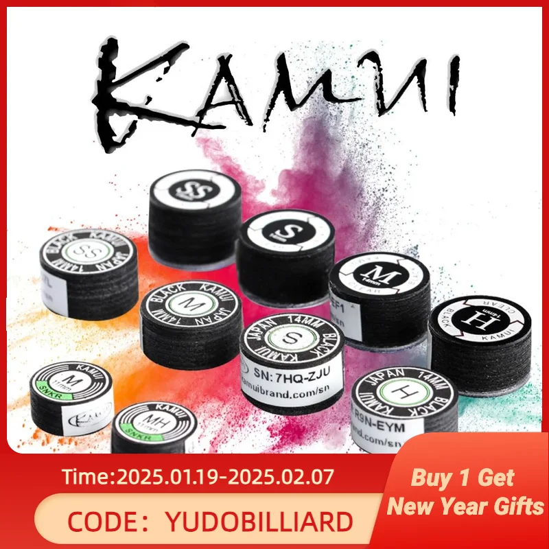 KAMUI Billiard Black Pool Cue Tip 14mm SS/S/M/H Snooker Tip Brown 11mm M/MH Billiard Accessories Japanese Original Import