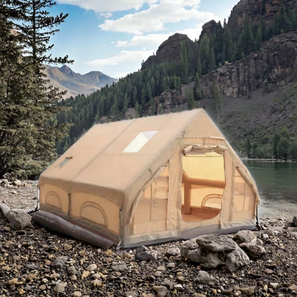 Spacious 12 Sq M 4-season Backpacking Tents Inflatable Winter Camping Tent With Skylight Winter Tent For Family And Groups
