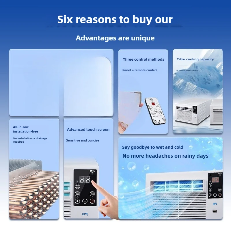 24 ساعة الموقت التبريد التدفئة سطح المكتب تكييف الهواء الصغير المحمولة نافذة مكيف الهواء صندوق برودة مزيل الرطوبة أنبوب مجاني
