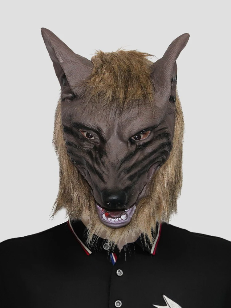 Costumi Cosplay di Halloween Uomini Maschere di Cavallo Marrone Divertente Testa di Cavallo Maschera Lattice Lupo Animale Maschera Novità Copricapo Mascara De Lattice