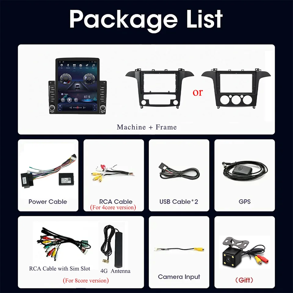 Android 14 8G+128G Car Radio For Ford S-MAX 2006 2007 2009 2011 2013 2015 Car Audio Video A/V DVD Cassette Tape PC Tablet SWC BT view 3