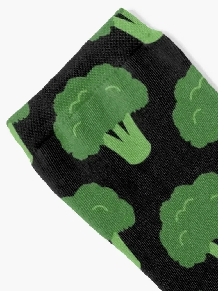 Chaussettes de sol à motif de brocoli pour hommes et femmes, plus grandes, illustration alimentaire simple, anime