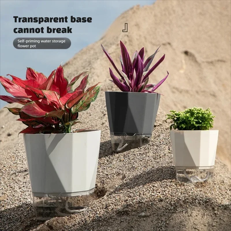 

Green Apple Lazy Automatic Water Absorbing Flowerpot Home Gardening Planter for Chlorophytum Comosum Self-Watering Plant Pot