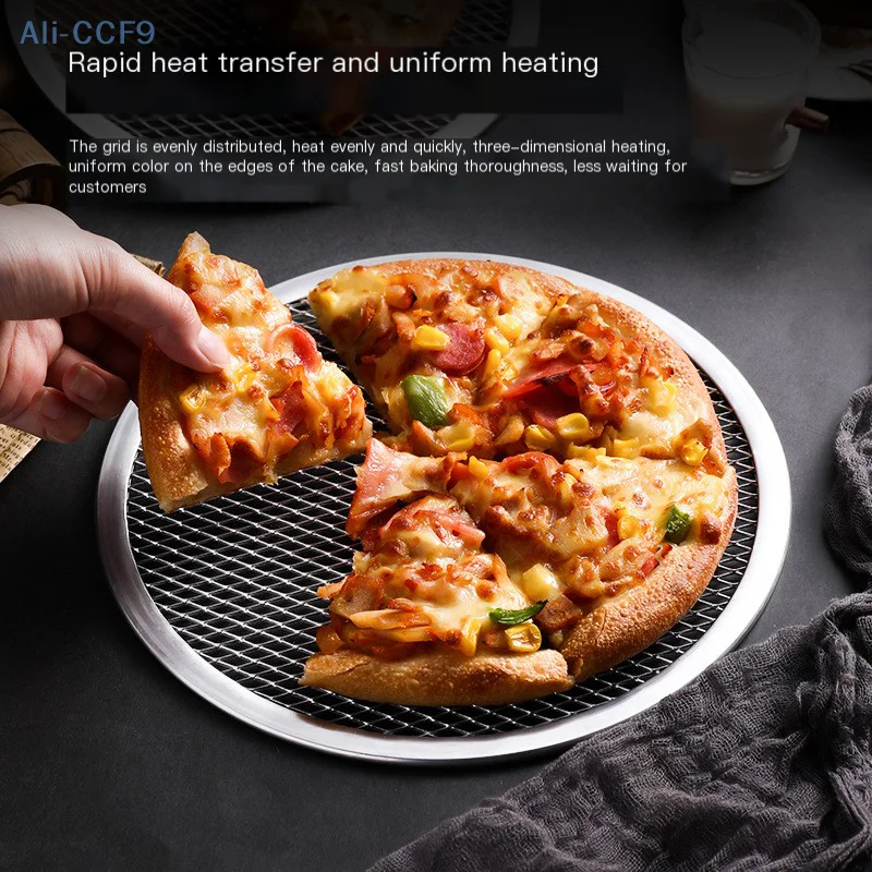 8-13Inch Reusable Non Stick Pizza Screen Pan Seamless Aluminum Alloy Net Bakeware Kitchen Tools Round Pancake Pizza Pastry Tray