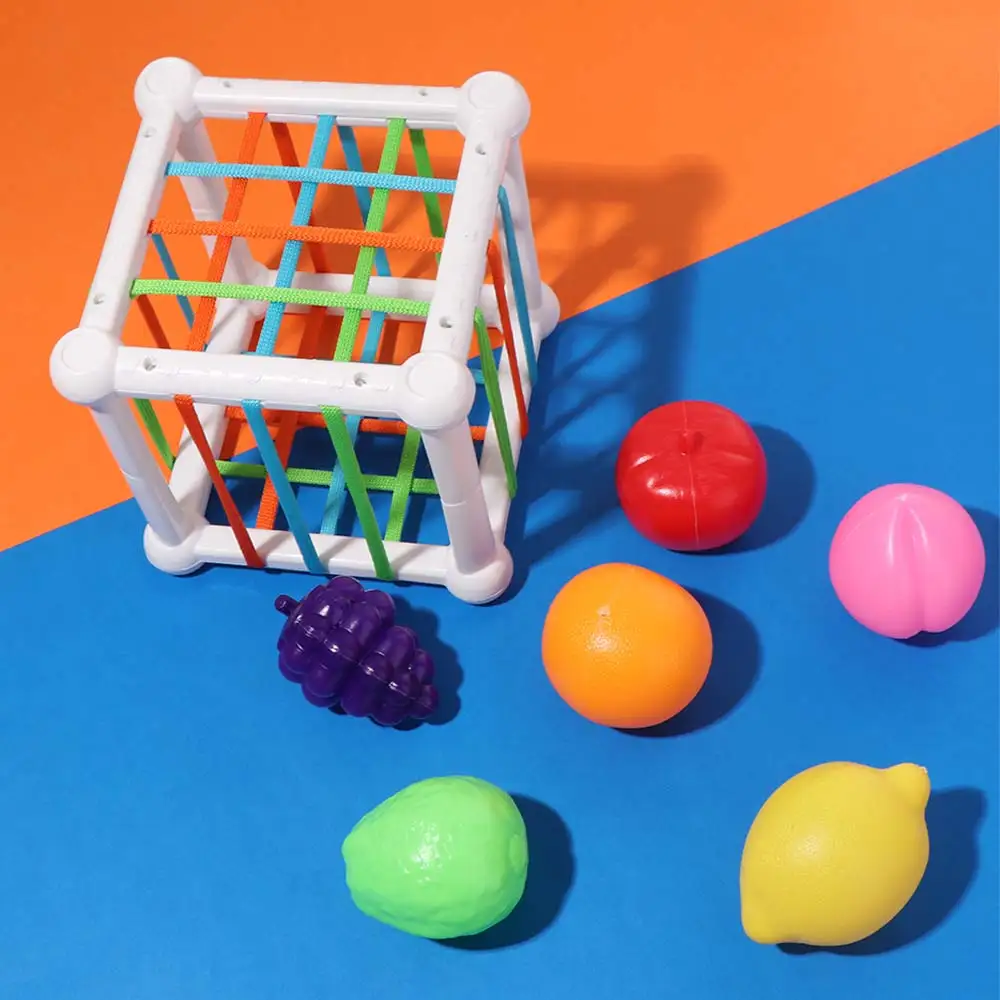 With Colorful Fruits Baby Montessori Sensory Toys Sensory Development Simulation Shape Sorter Cube Baby Toys Cartoon