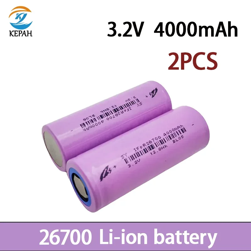 Original 26700 lithium battery, 3.2V,4000mAh,suitable for LED flashlights, bicycles, electric toys,   new