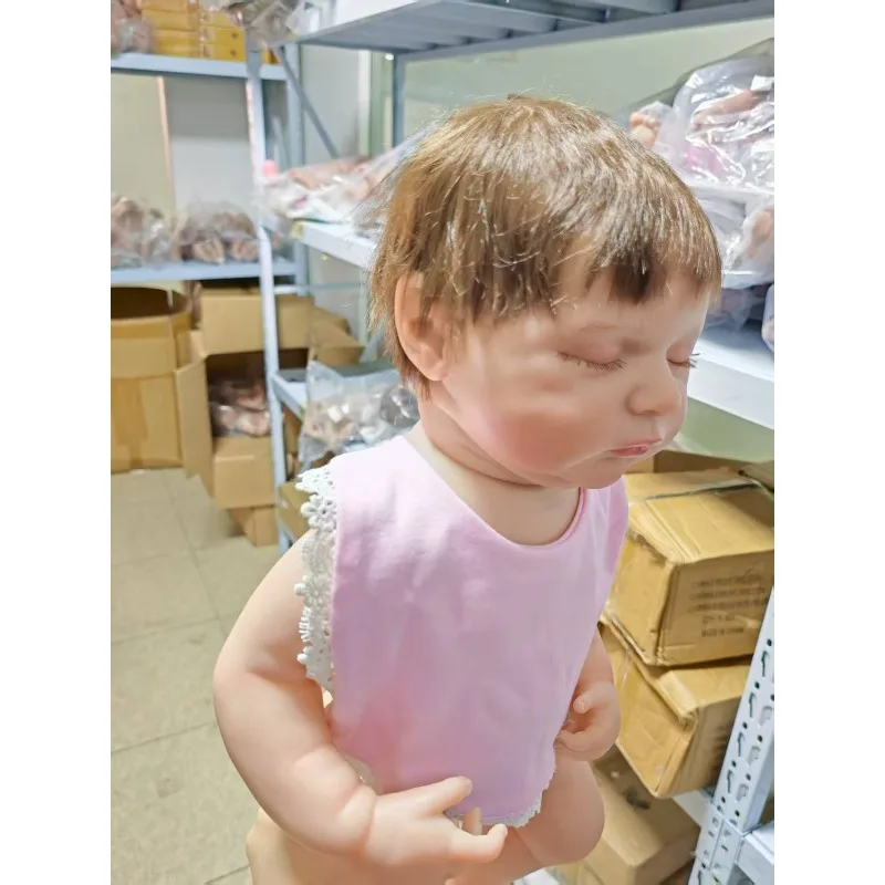 ตุ๊กตาหลับ 19 นิ้ว 48 ซม. ลูร่า ผมปลูกด้วยมือ กันน้ำ ตัวทำจากไวนิลทั้งตัว