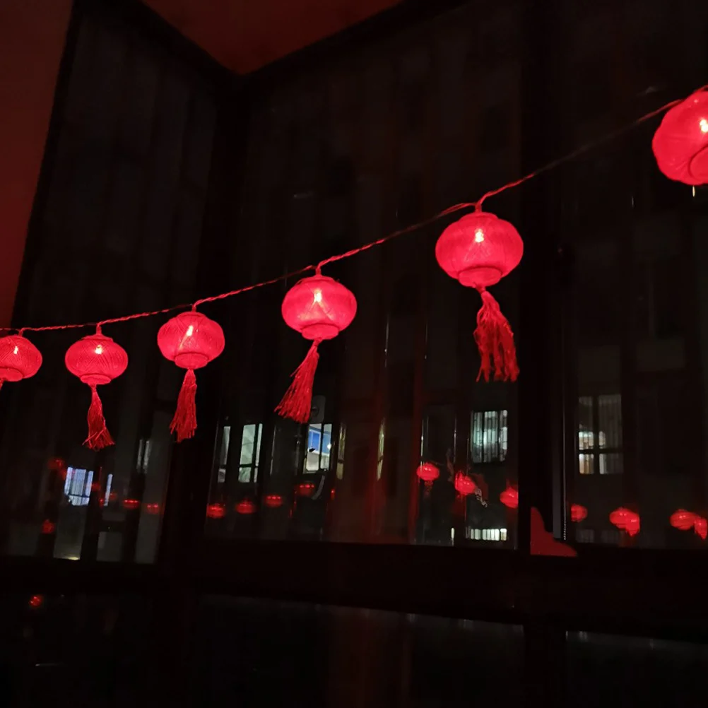 

1Pcs Red Lantern LED String Lights Operated Energy Saving 3 Meter 20 Leds Party Garden Festival Decorative Lamp Warm