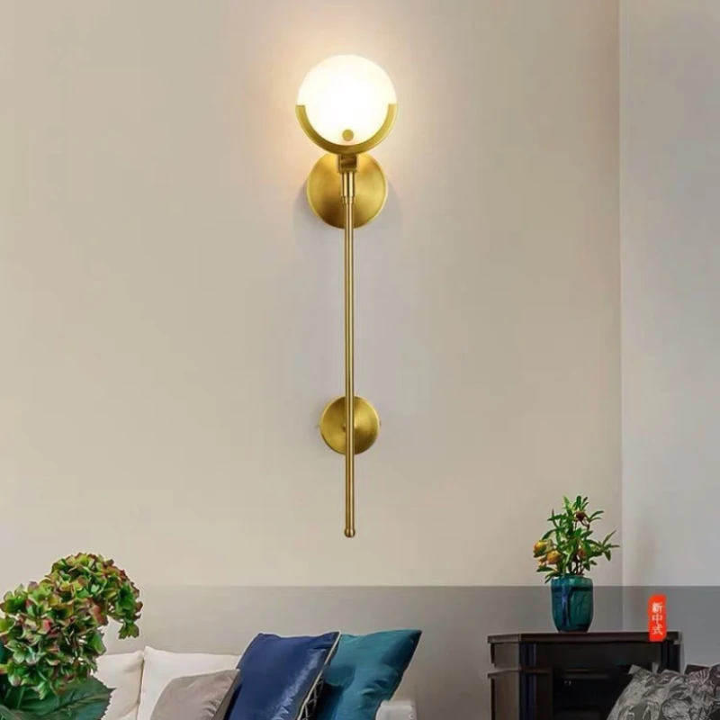 French Luxury Metal Marble Home Decor Design Sconce LED Room Wall Light For Bedroom Villa Living Room Lighting Fixtures