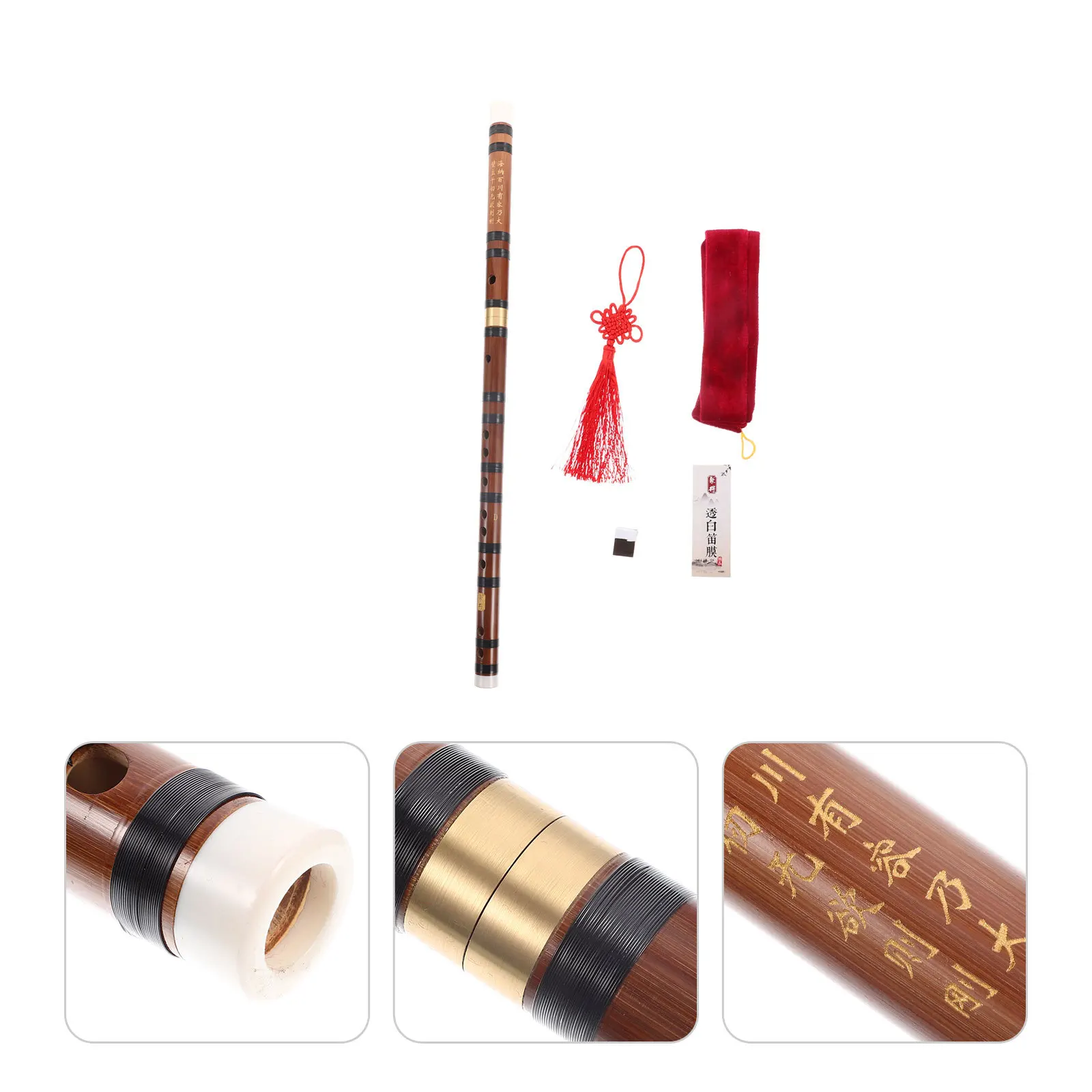 

1Set Detachable Chinese Flute D Tone Bamboo Material Accurate Tone Holes Sound Ideal for Beginners and