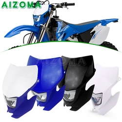 Motorcycle Headlight Head Lamp Enduro Headlamp Mask For Yamaha Honda WR450 YZ250 TTR YZF Dirt Bike Motocross Front Light Fairing