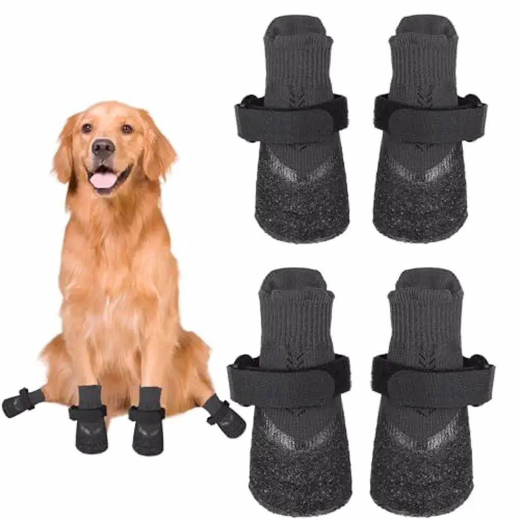 

4pcs Rubber Multi-functional Dog Shoes Indoor And Outdoor Activities Waterproof Pet Dog Shoes Safe