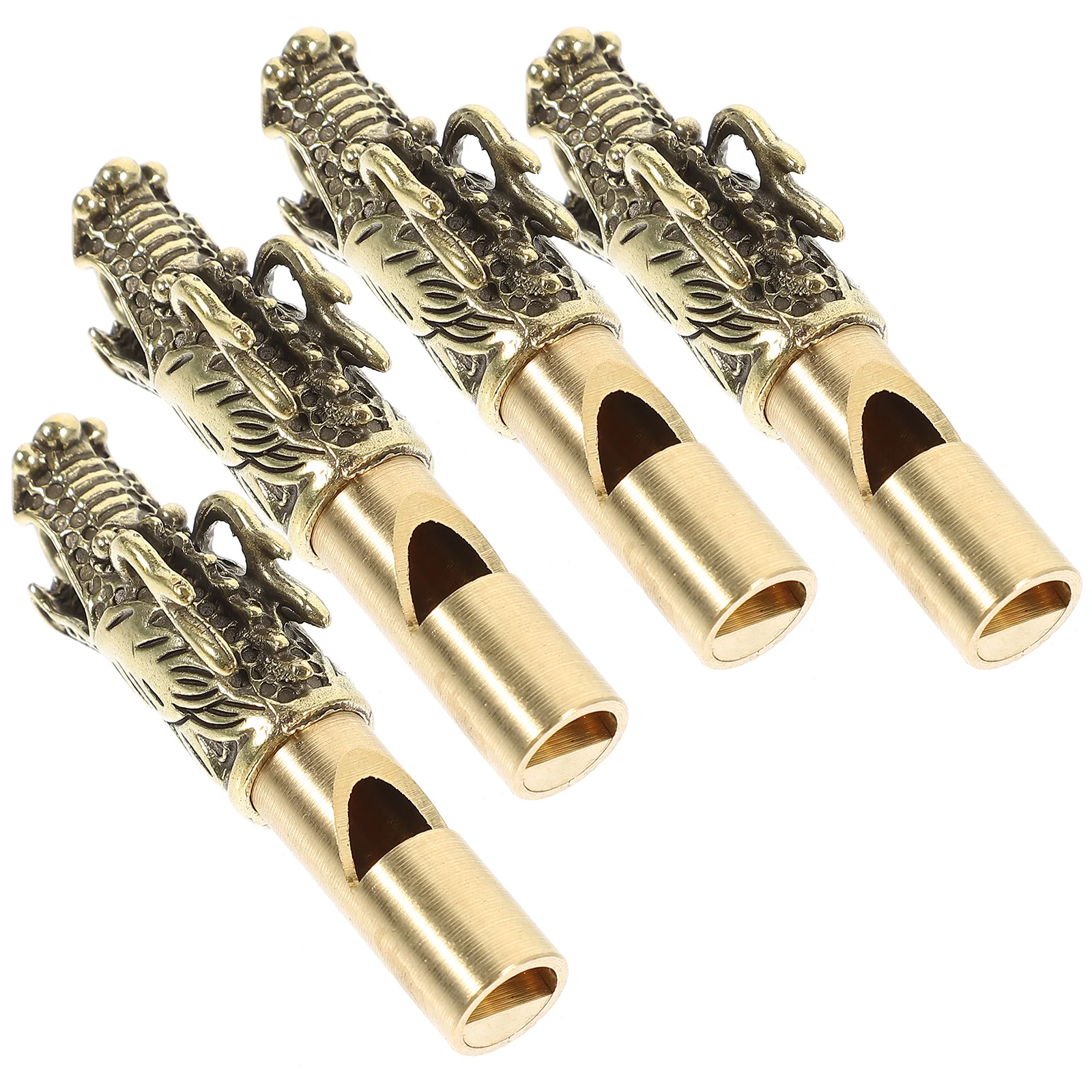 

4 Pcs Ornaments Outdoor Brass Camping Whistle Decorative Manual Loud Emergency Metal