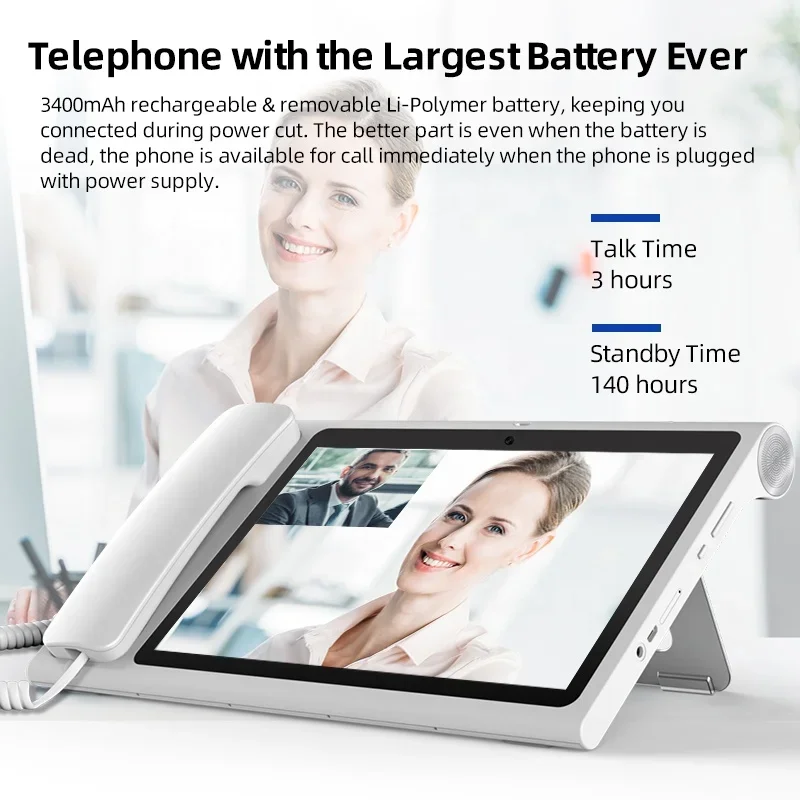vendita calda KT8001(3F) Telefono wireless fisso intelligente da 10 pollici con videotelefono Android intelligente Telefono desktop AI per molte occasi
