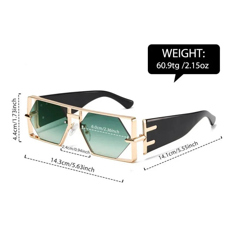 إطار مقطوع قطعة واحدة، معابد موسعة، نظارات شمسية Cyberpunk، نظارات شمسية رائعة الاتجاه، للرجال والنساء