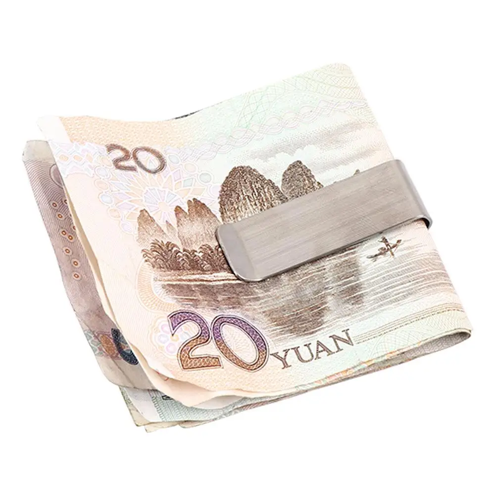 繊細な男性用クリップ 2色 ゴールド シルバー メタルクランプ 紙幣ホルダー マネークリップ 財布 キャッシュクランプ クレジットカード IDクリップ