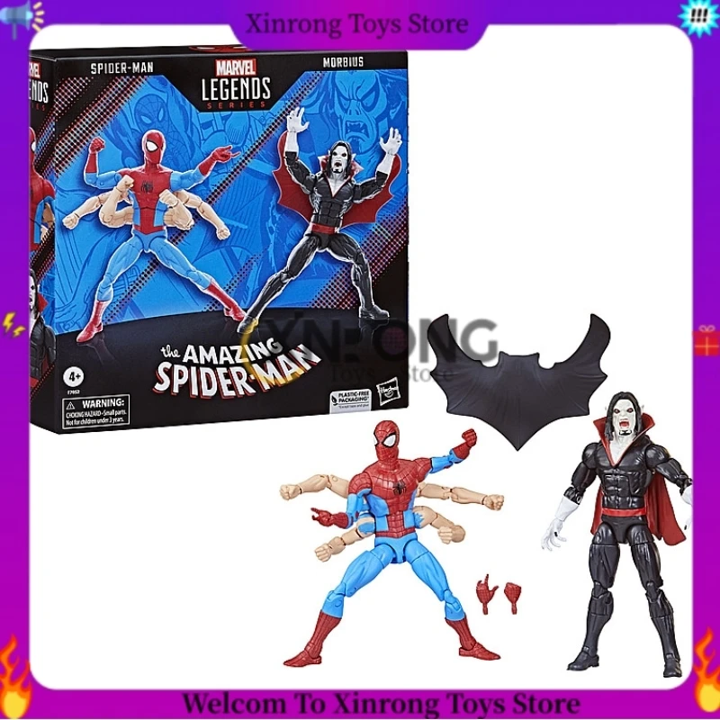 

Original Marvel Legends Series The Amazing Spider-Man Six Arms Spider Masn Vs Morbius 6" Action Figure Doll Model Halloween Gift