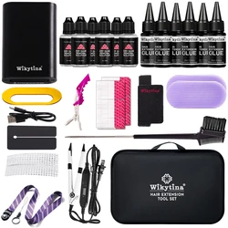 V Light Hair Extensions Set with UV Glue Hair Extension Kit Technology and Tools for Easy Application and Salon Quality Results
