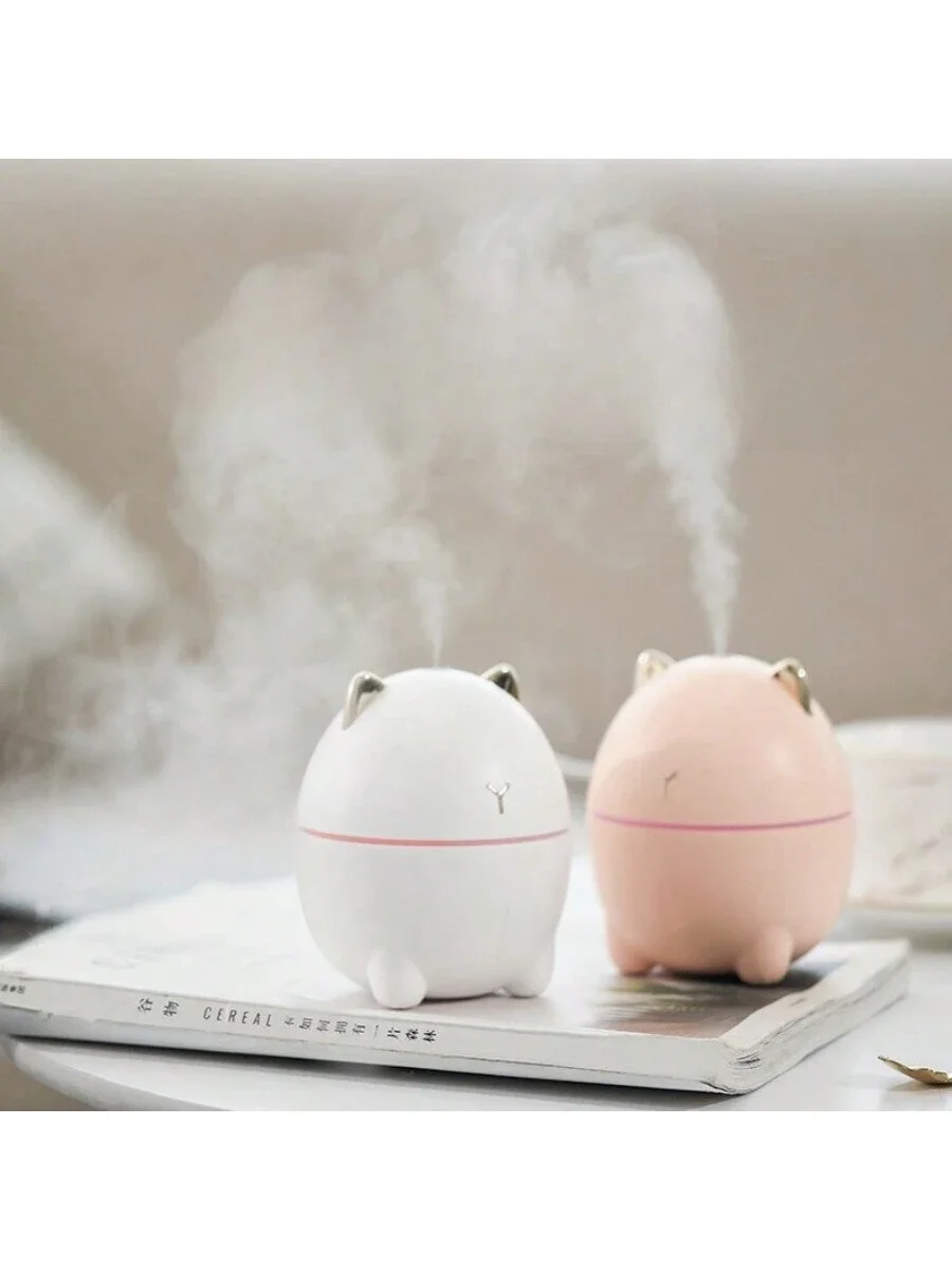 1pc novo umidificador de gato gordo, umidificador de aromaterapia portátil mini gato usb com suplemento de água