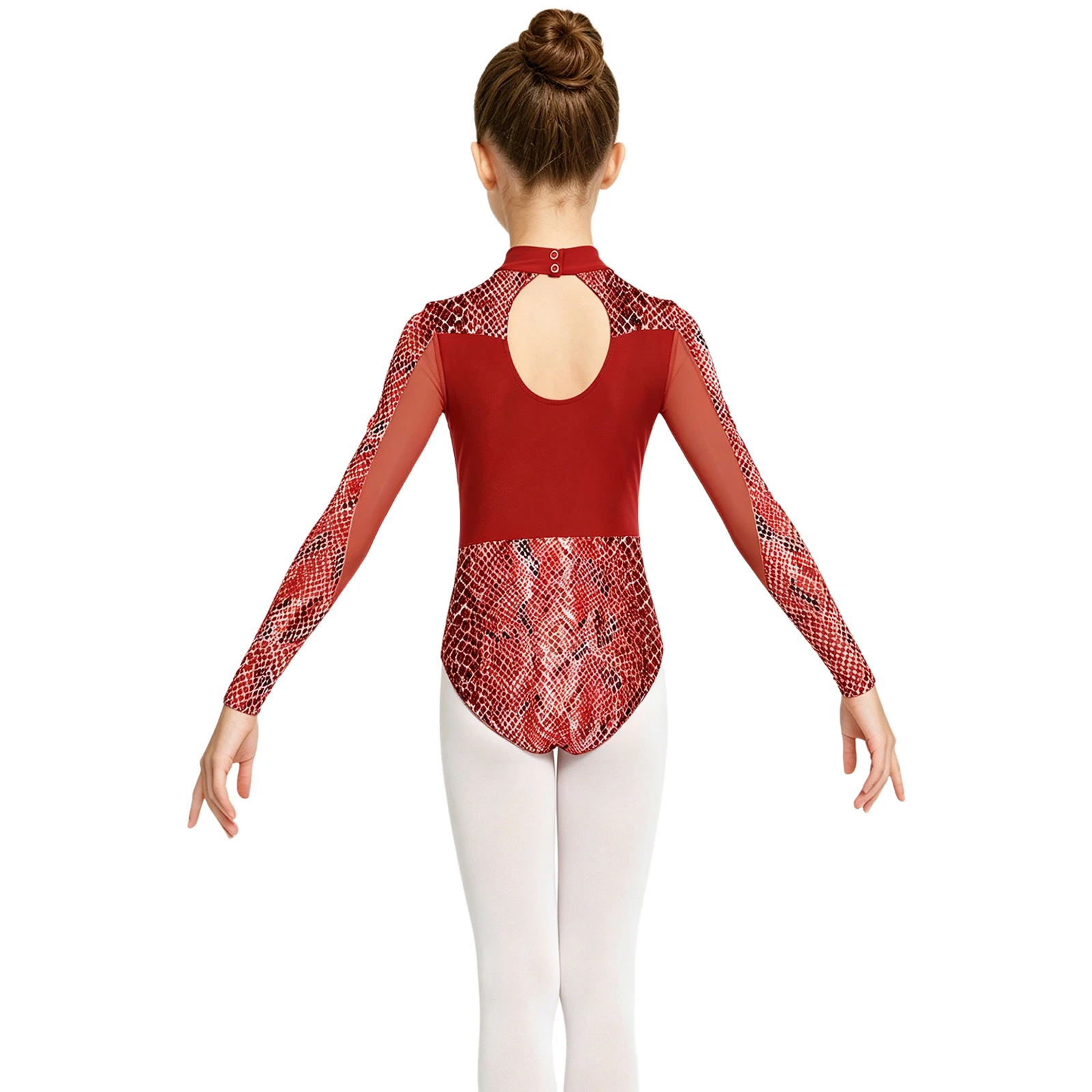 Gymnastikanzug für Kleinkind-Mädchen, Sportlicher Einteiler, Ballett-Tanzanzug, Langarm-Body mit Druckknöpfen im Schritt – Detail 11