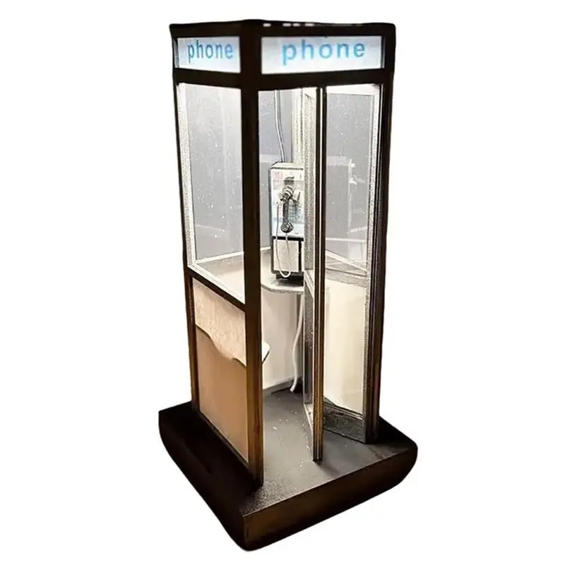 

【PARTY DAY】Retro Phonebooth Lamp Decorative Night Light With Warm LED Light, Telephone Booth Table Lamp For Bedroom, Living Roo