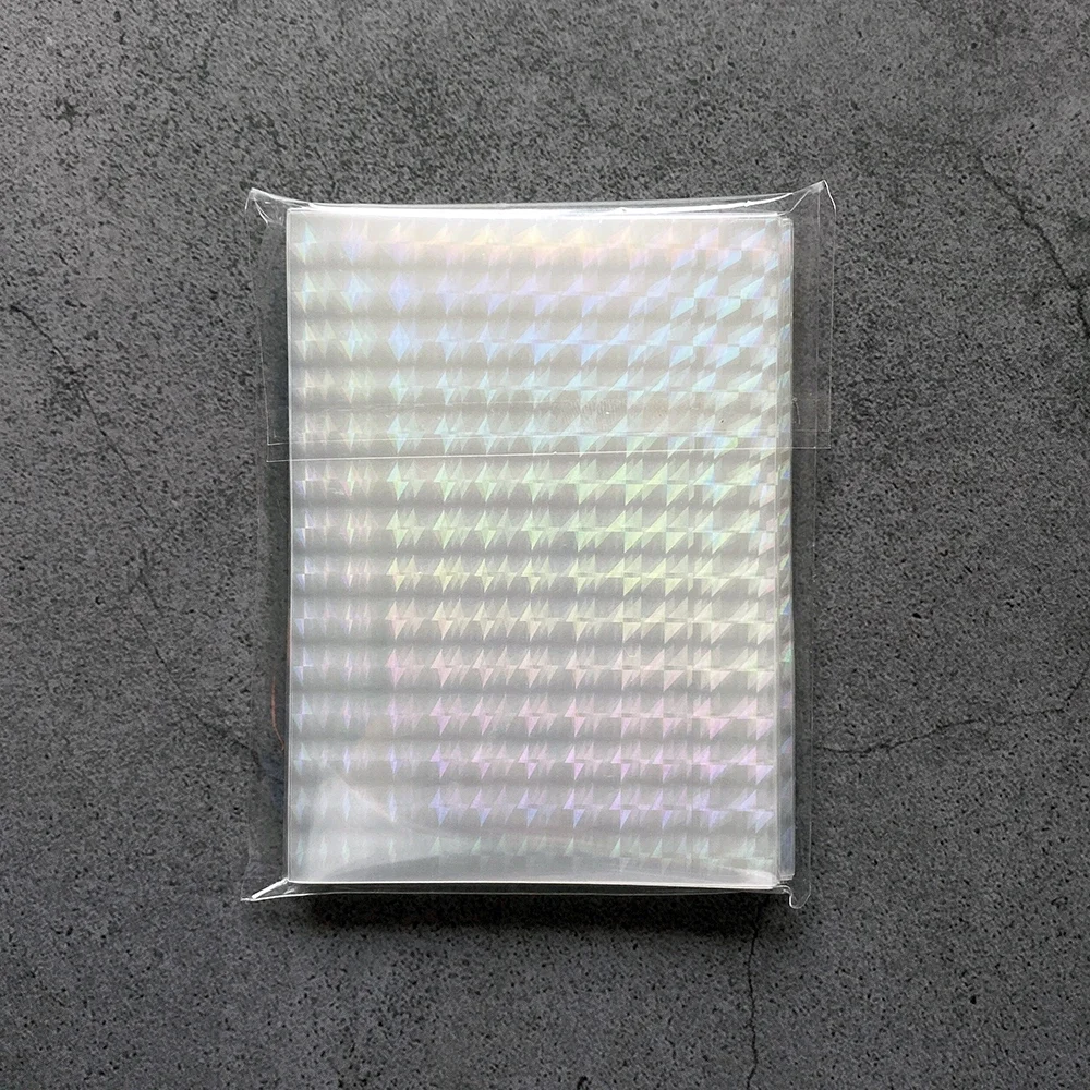 100PCS/Lot Laser Lattice Grid Master Flashing Card Film Holographic Card Sleeves 65x90mm mtg/pkm PTCG Card Cover