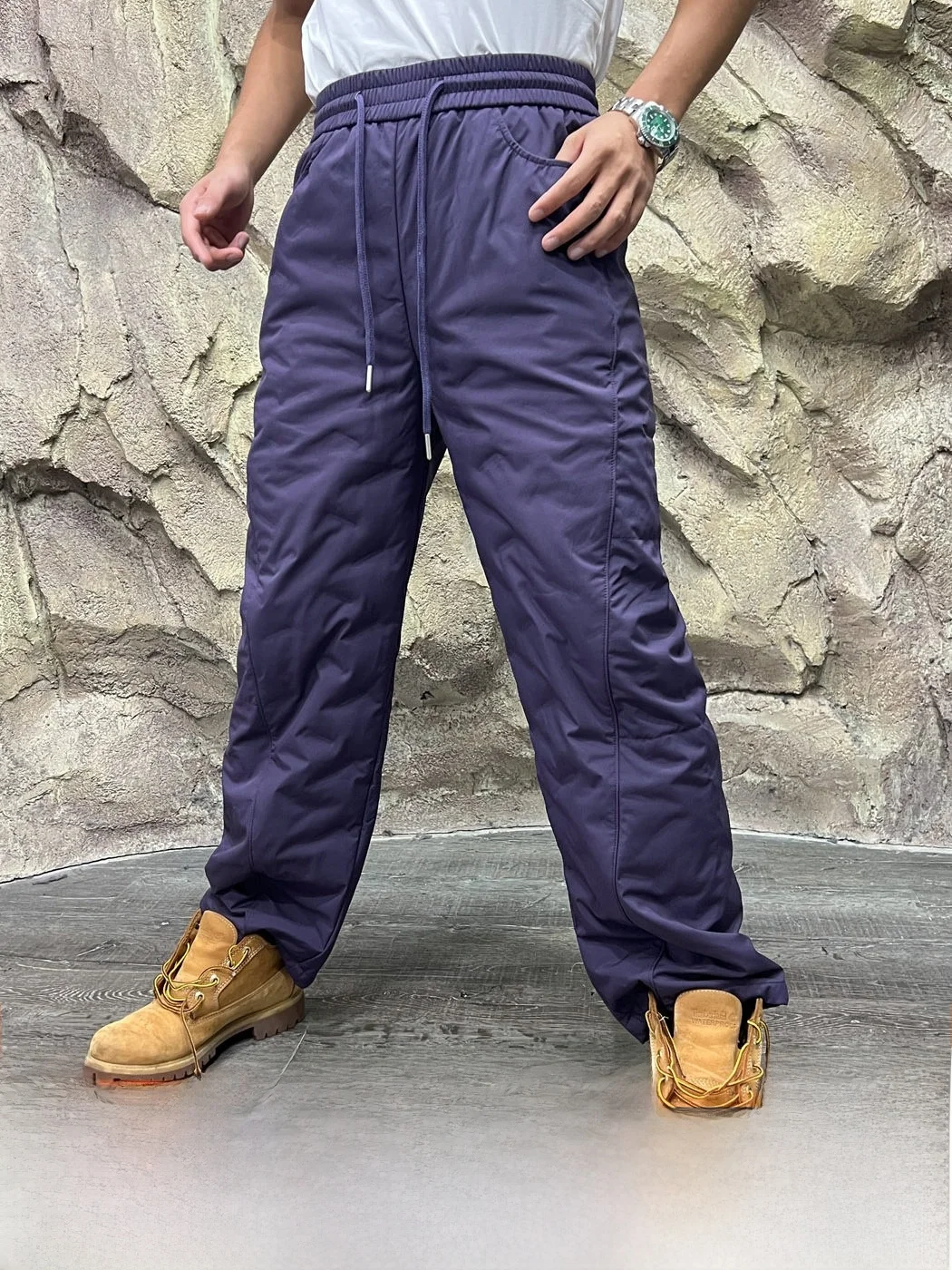 Thickened Puffer Jacket for Men And Women Casual Outdoor Winter Coat Windproof Warm Fluffy down Hiking Pants Straight Leg Jeans