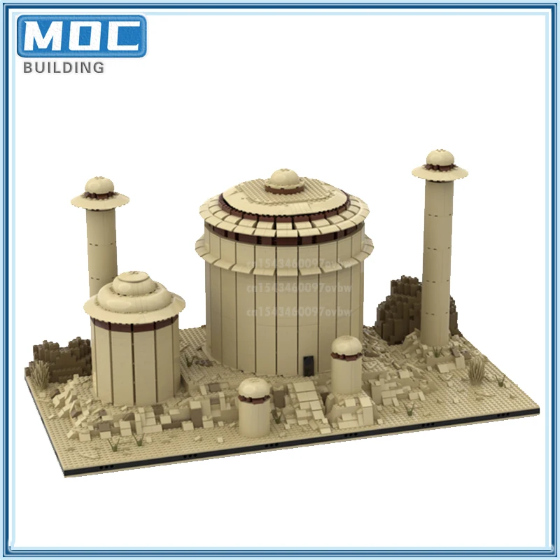 MOC jabba\'s palace Tatooine Architecture Modular Palace Building Blocks Desert City Street View 3D Model Bricks Kids Toys Gift