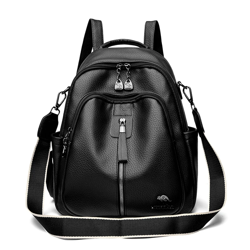 2024 New Models PU Backpack High-Capacity Ladies Women's Bags School Travel Bag Fashion For Girls Luxury Portable Shoulder Bag