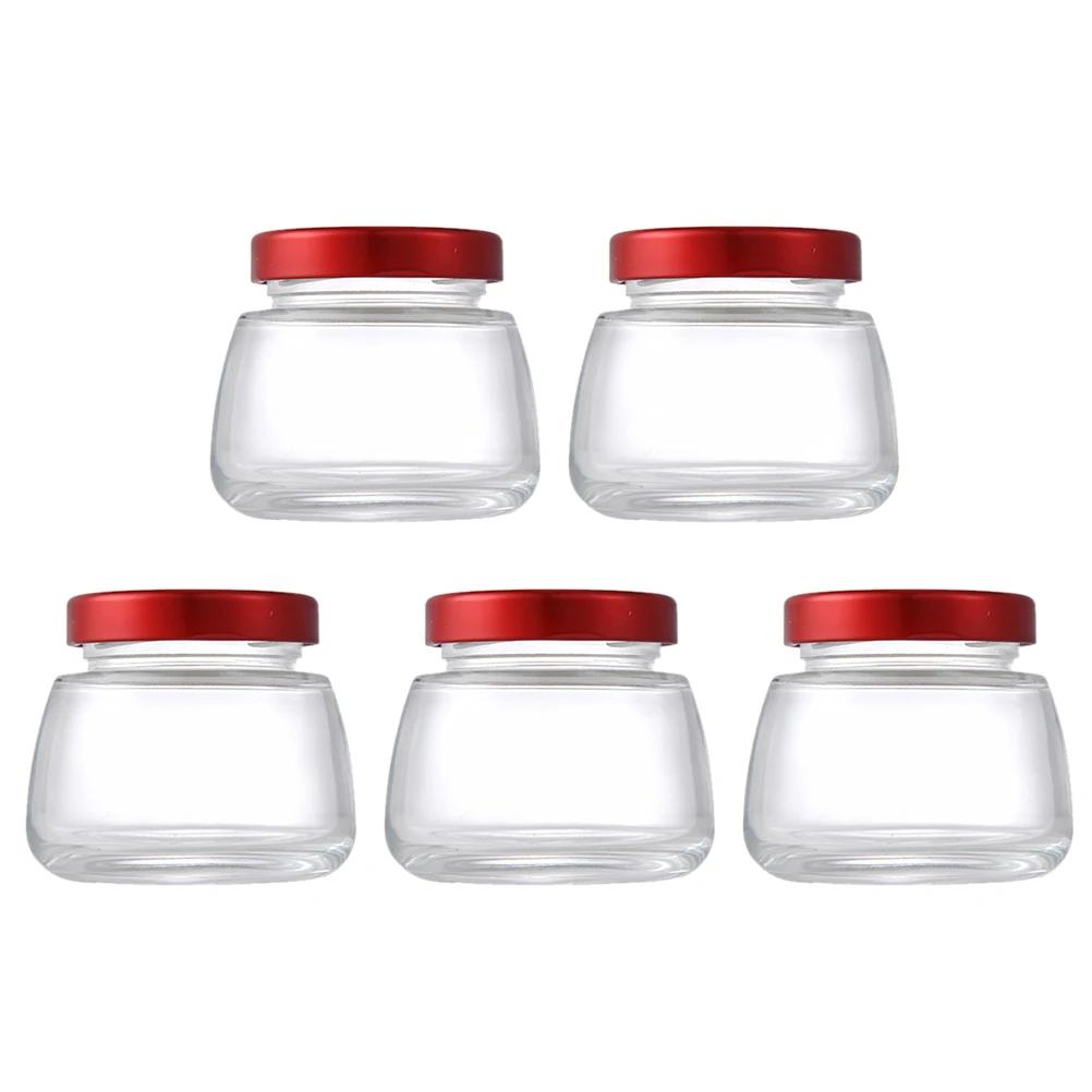 

5Pcs Glass Sealed Jars Transparent Storage Containers Kitchen Supplies Honey 's Nest Edible Safe Material
