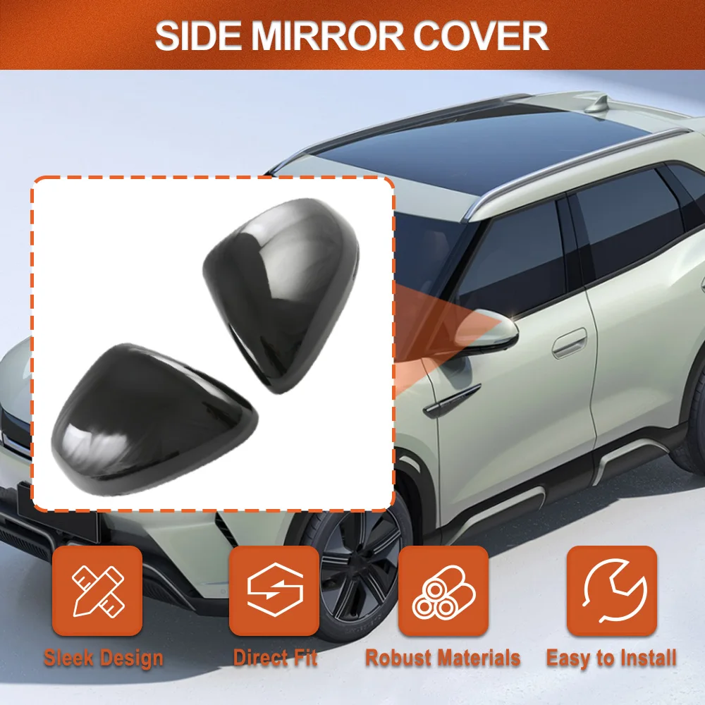 

2pcs Car Rearview Side Mirror Cover Wing Cap Exterior Door Case Trim for BYD Yuan Up Atto S1 Pro 2024-2026 Carbon Fiber ABS
