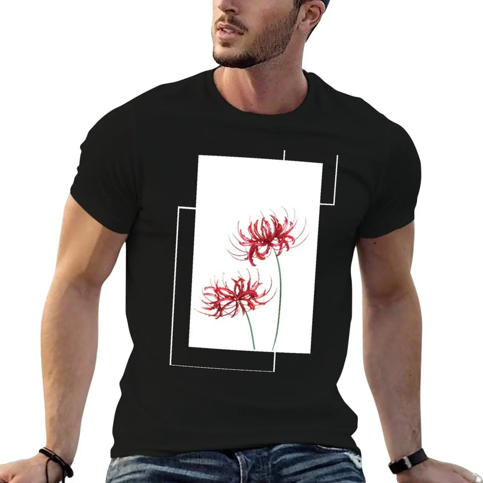 Lycoris Recoil Red Spider Lily White T-Shirt vintage graphic tee custom shirt mens clothes