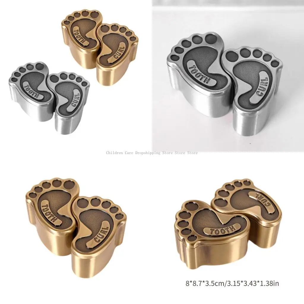 

2 шт., держатель для зубной феи, в форме ног, детский контейнер для зубов и завитков, коробка для детей