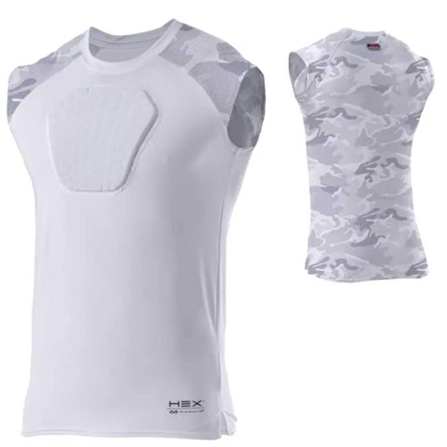 

HEX Chest Protector Shirt Heart Guard Sternum Compression Padded Shirt for Football Lacrosse Softball Rugby - Youth