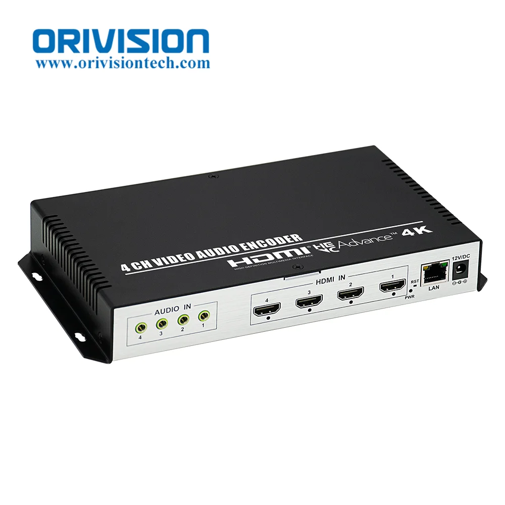 4 قنوات HDMI إلى IP جهاز تشفير الفيديو 4K30 HD H265 HEVC H264 جهاز تشفير البث المباشر مع SRT/RTMP/RTMPS/HTTP