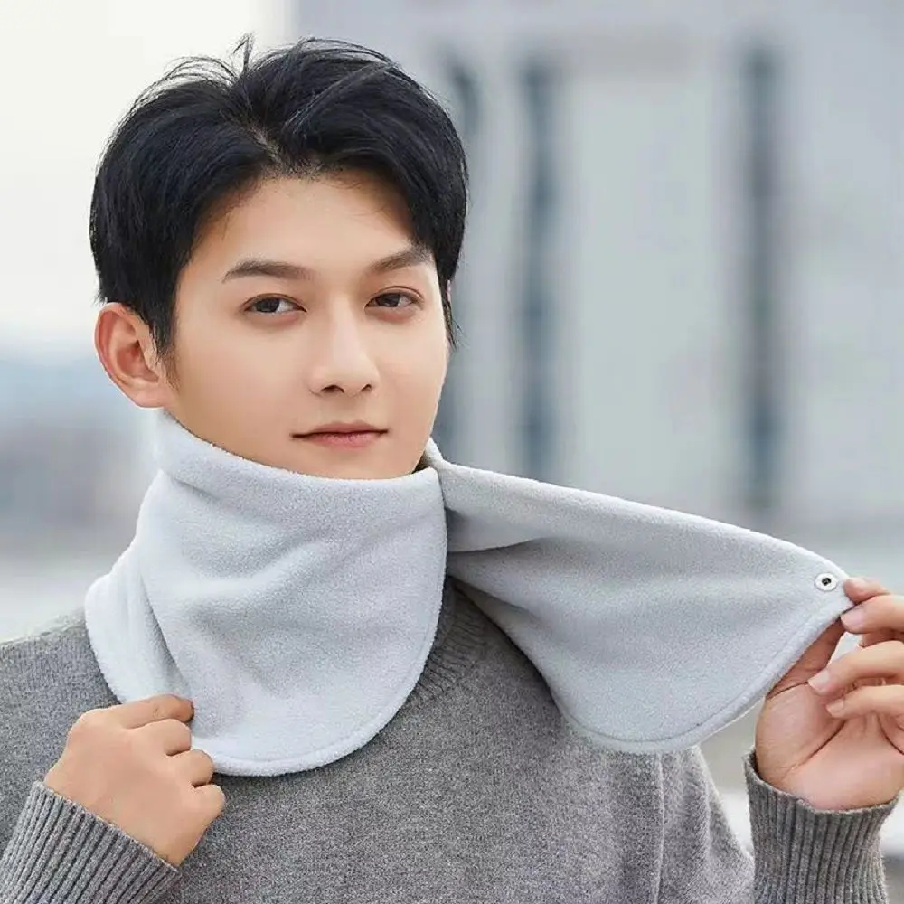 

Fashion Solid Color Fleece Neck Scarf Keep Warm Multifunctional Plush Neck Protector Bib Thickened Plush Neck Cover Student
