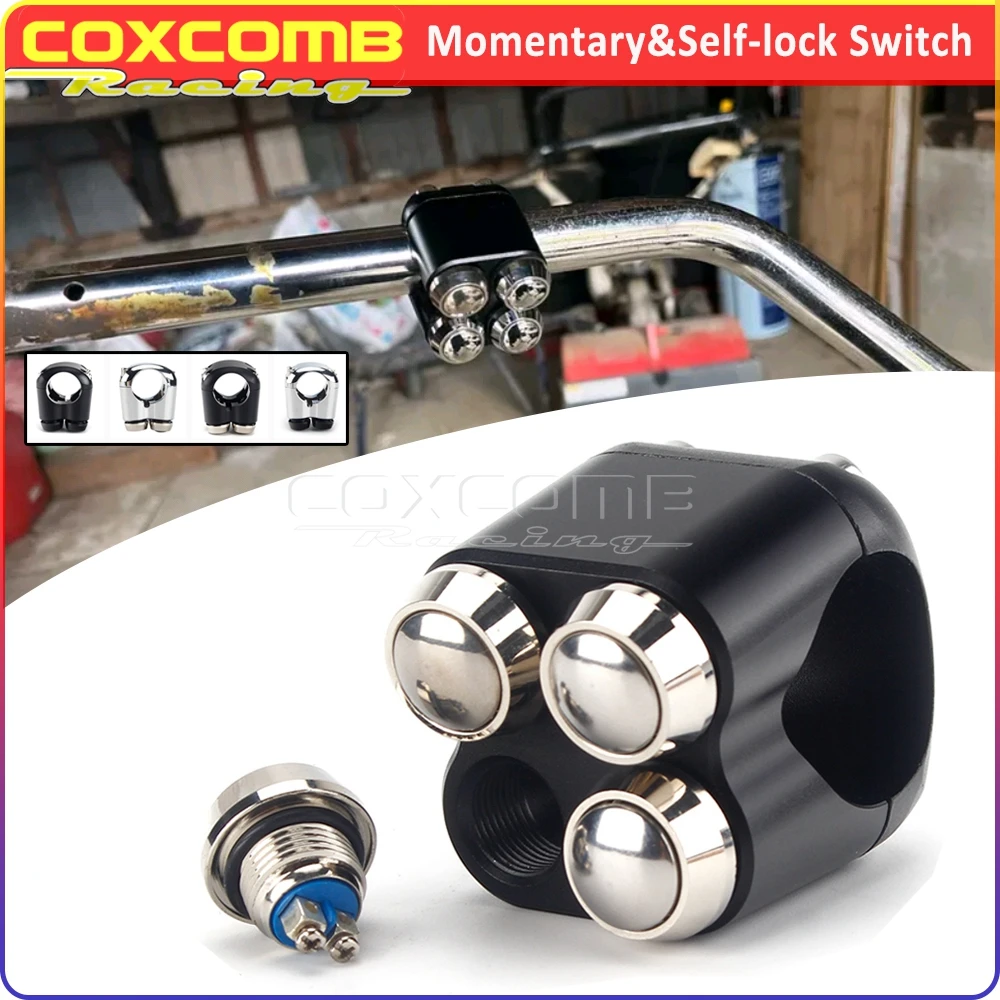 Motorcycle Self-Return Self-Locking Button Momentary Latching Switch For Yamaha Vmax Virago Venture VStar Stratoliner Royal Star