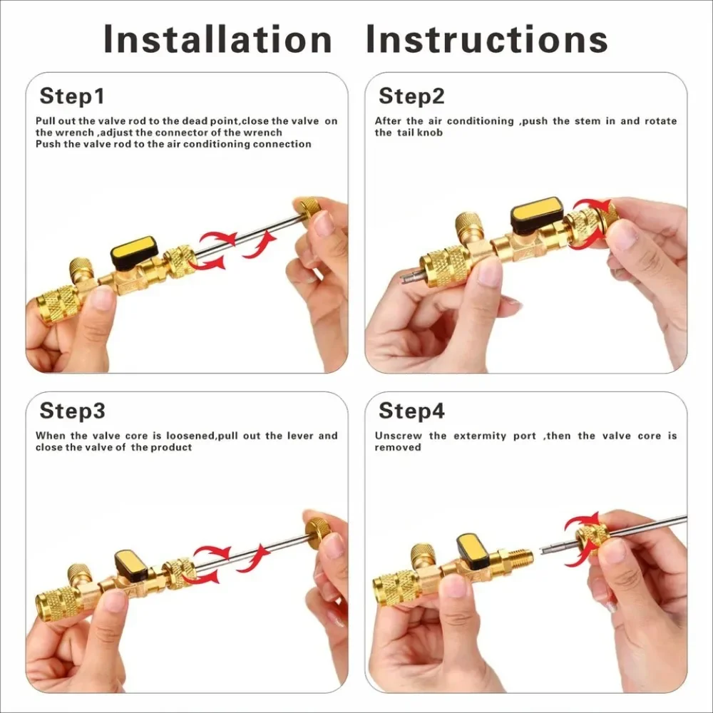 Valve Core Remover Installer Kit with Dual Size 1/4\