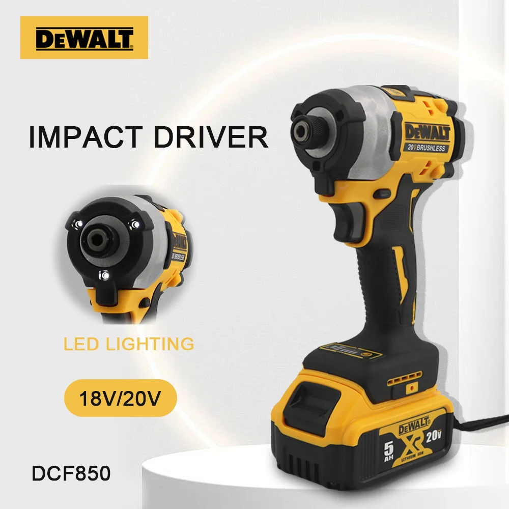 DEWALT DCF850 Brushlessr Electric Impact Drill 18V/20V Impact Driver 205NM Cordless Rechargable Screwdriver Power Tools