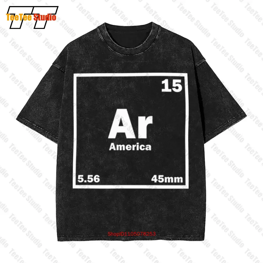 Ar-15 Periodic America 5.56 Pro Gun Vintage Oversized T-Shirt 188S