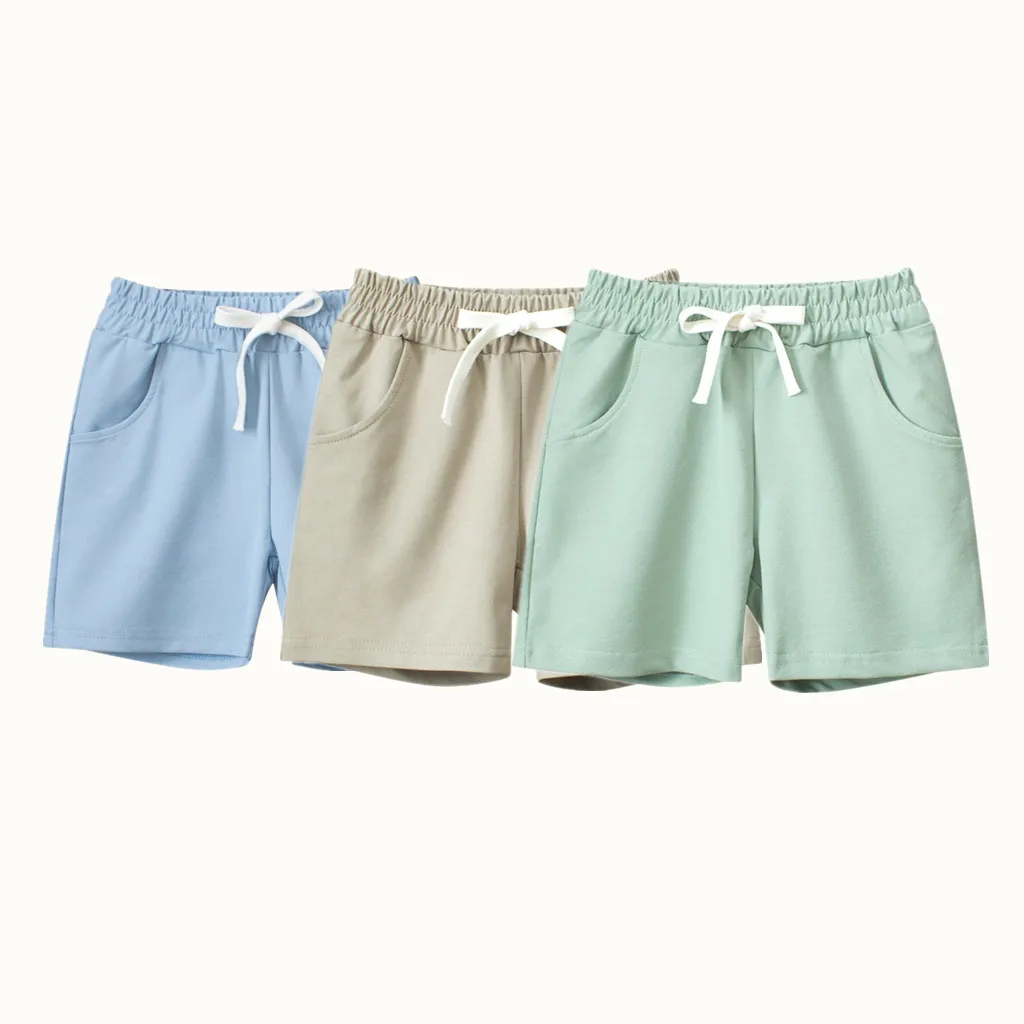 2025 Summer Kids Fashion Solid Shorts Pants for Boys 100% Cotton Sport Casual Pants 1-9 Years Children Boys Girls