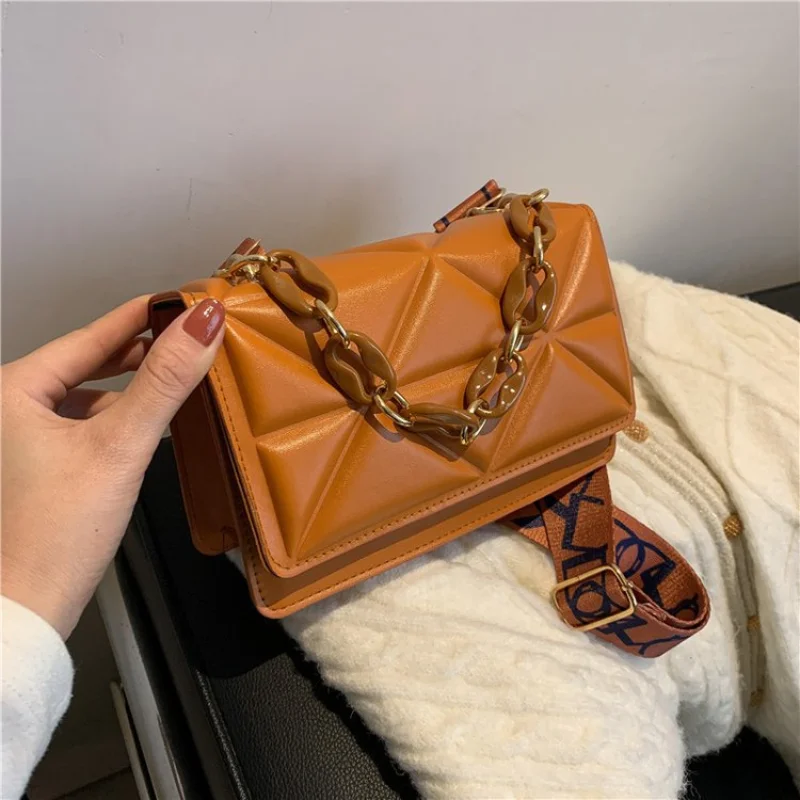 For Handbag Bag Trendy Chain Woman Texture Single Shoulder Crossbody High-Quality Messenger Versatile Luxury High-Gradeexquisite